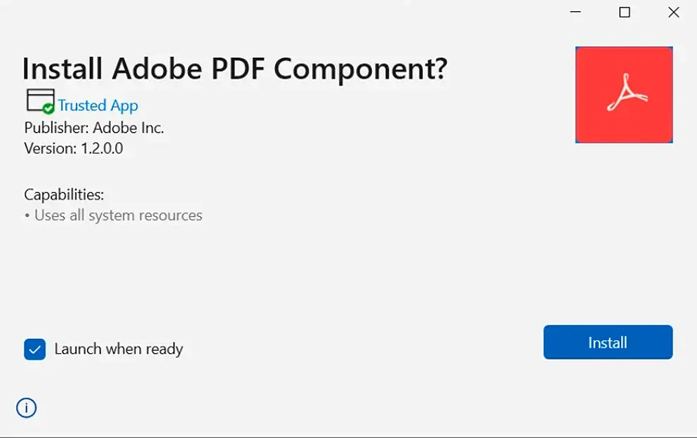 Install Adobe PDF Component?